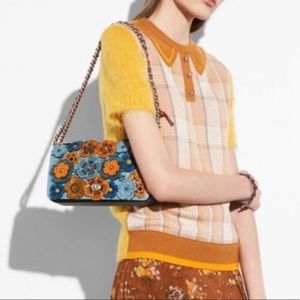 Coach 1941 Dinky Glitter Tea Rose Steel Blue/Light Antique Nickel Crossbody NWOT